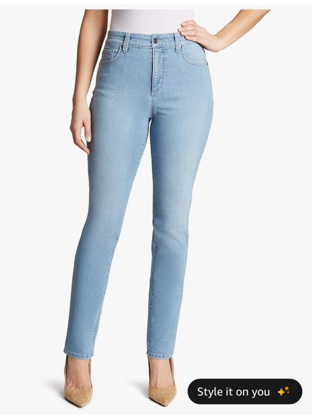 Gloria Vanderbilt Women's Classic Tapered Amanda Light Blue Jeans 10